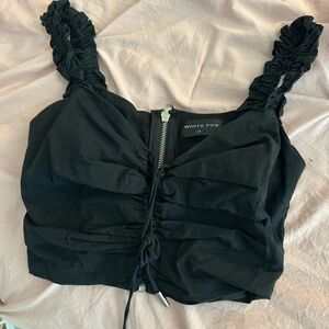 Black Ruched Women's Top